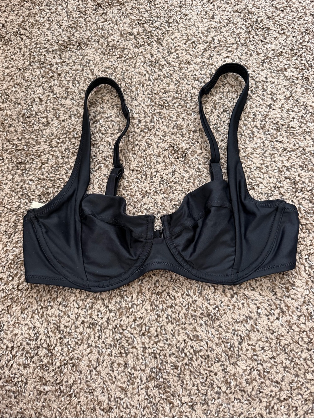 aerie Black Underwire Bikini Top unlined nwt
